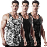 #Cool Mesh Dry Fit Y-Back Tank Tops 3Pack (Black+CamoGray+CamoBlack)