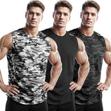 Muscle Tank Tops Cool Mesh 3Pack(Black+CamoBlack+CamoGray)