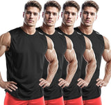 #Muscle Tank Tops Cool Mesh 4Pack All Black