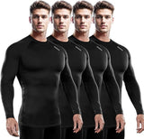 Outstanding Dry Fit Compression Long Shirts 4Pack(Black+Black+Black+Black)