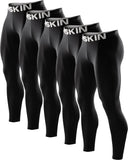 Powergear Dry Fit Standard Compression Pants 5Pack(All Black)
