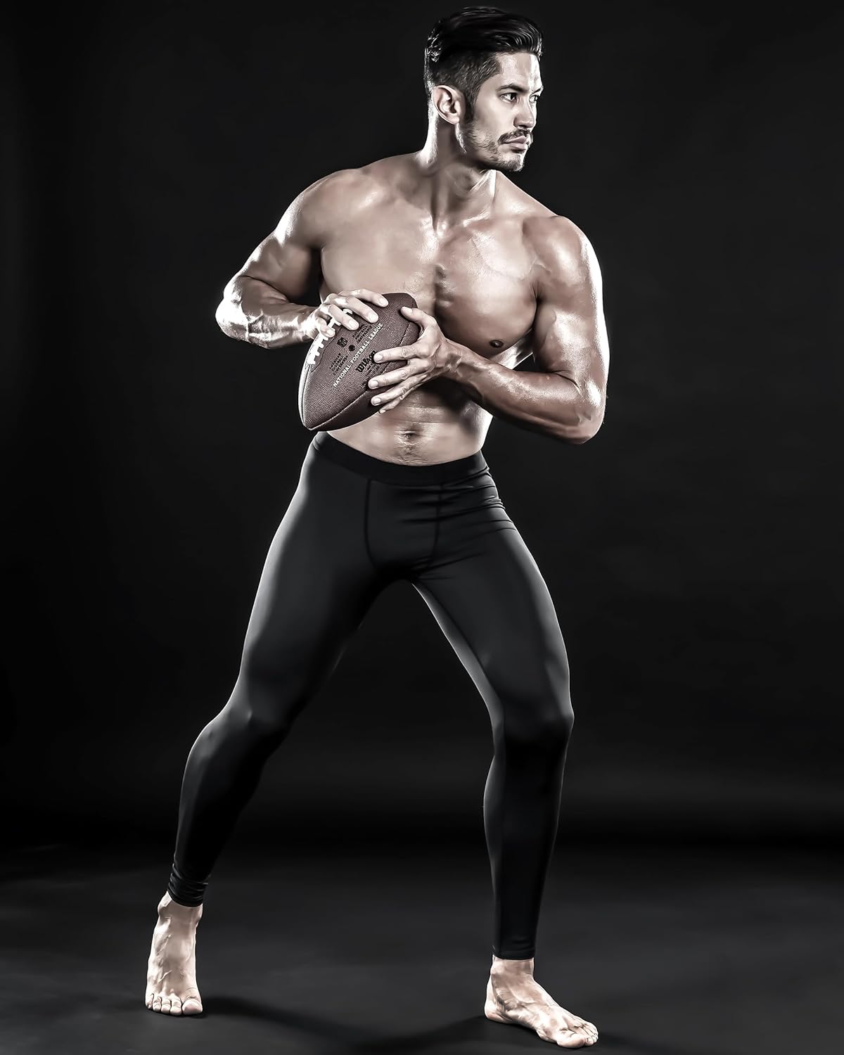 Mens 3/4 Black Compression Gym Legging Skins Exercise Leggings