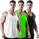 #Cool Mesh Dry Fit Y-Back Tank Tops 3Pack (Black+White+LightGreen) - DRSKINSPORTS
