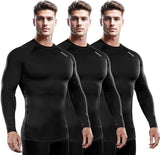 Outstanding Dry Fit Compression Long Shirts 3Pack(Black+Black+Black) - DRSKINSPORTS