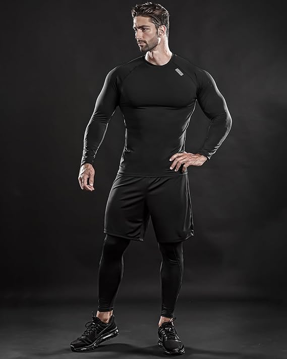 DRSKIN 5, 4, 3 or 1 Pack Men's Compression Shirts Top Long Sleeve