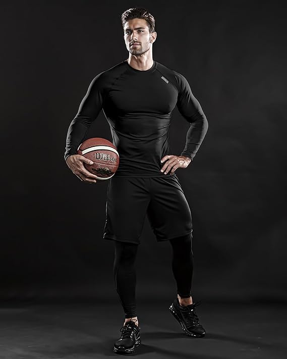 Outstanding Dry Fit Compression Long Shirts 4Pack(Black+Black+Black+Black) - DRSKINSPORTS