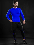 Outstanding Dry Fit Compression Long Shirts Blue 1P - DRSKINSPORTS