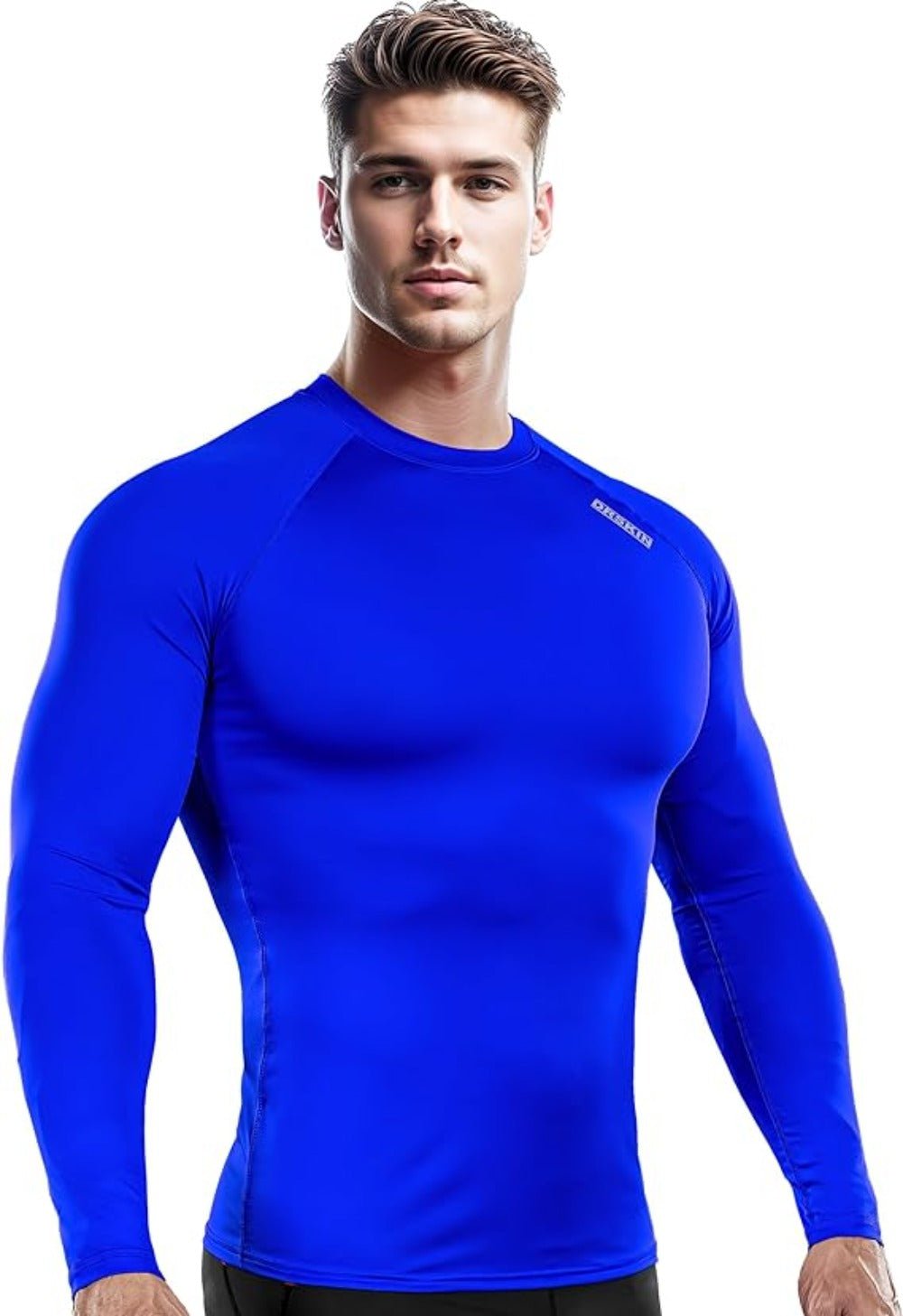 Outstanding Dry Fit Compression Long Shirts Blue 1P - DRSKINSPORTS