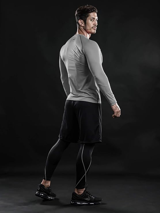 Outstanding Dry Fit Compression Long Shirts Gray 1P - DRSKINSPORTS