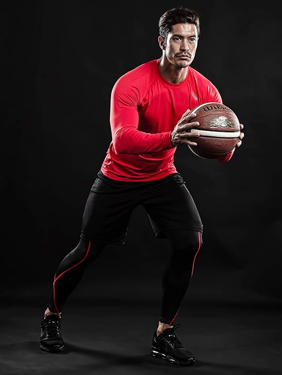 Outstanding Dry Fit Compression Long Shirts Red 1P - DRSKINSPORTS
