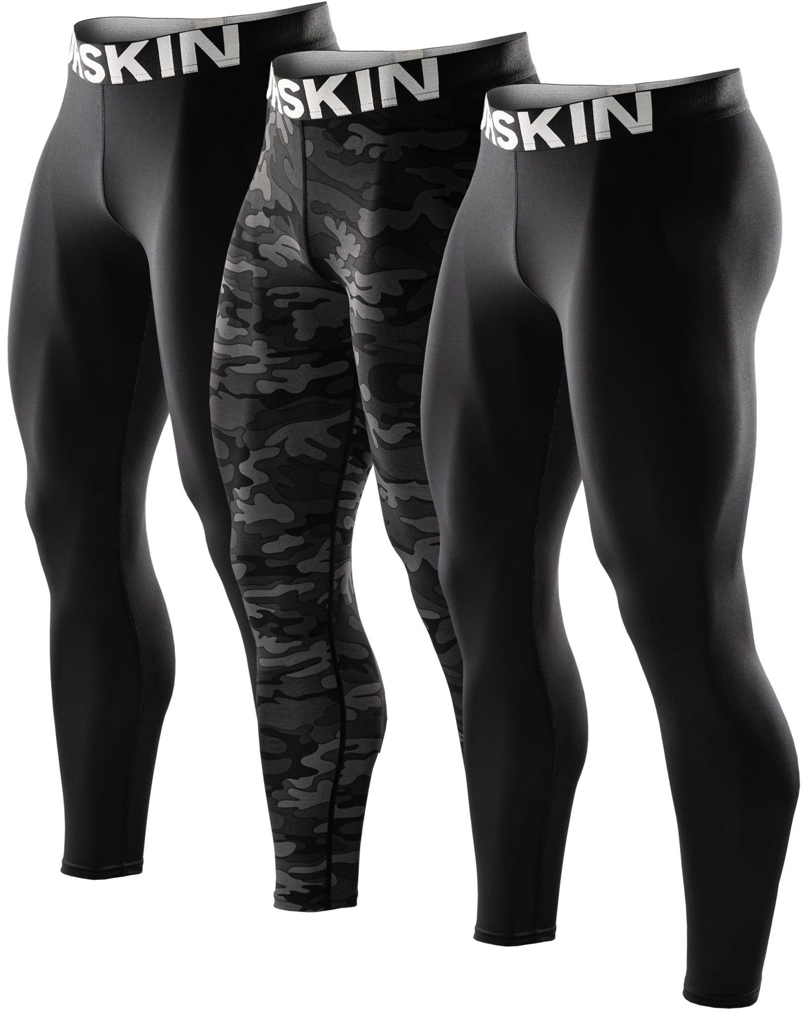 Powergear Dry Fit Standard Compression Pants 3Pack(Black 2p+camoBlack 1p) - DRSKINSPORTS