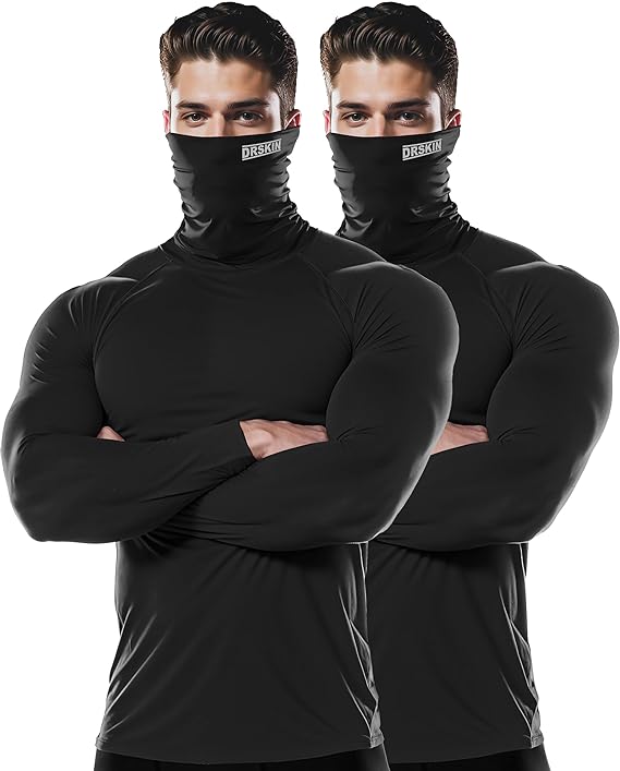 Black Long Sleeve Thermal Shirt Men Compression Shirts Athletic