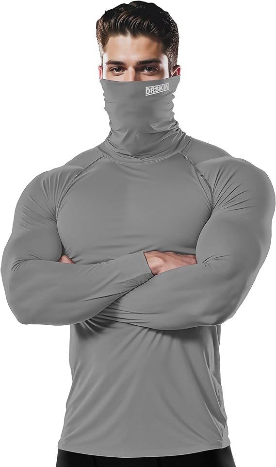 Turtleneck Compression Shirts Gray - DRSKINSPORTS
